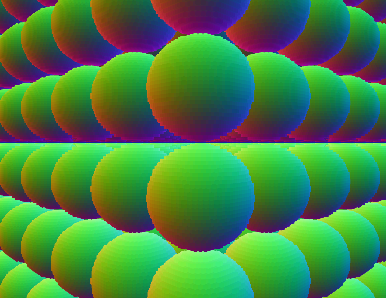 Multiple layers of voxel objects.