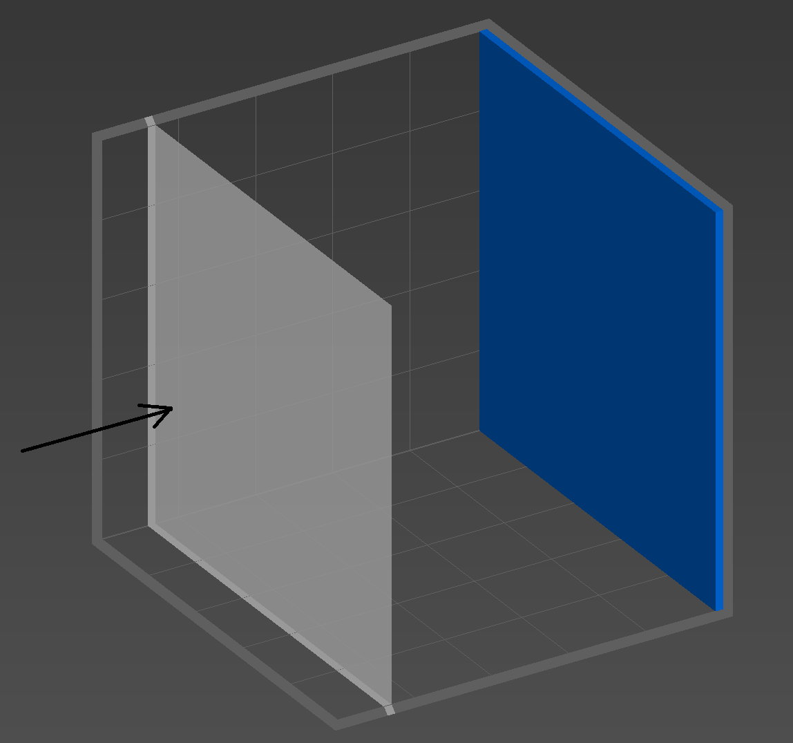 Figure 4. Degenerate case for the previous technique — lots of checking of empty voxels.